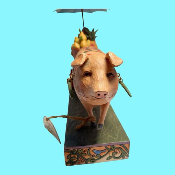 Jim Shore This Little Piggy Went To Market Pig Fruit Cart Heartwood Creek Enesco - Picture 10 of 16